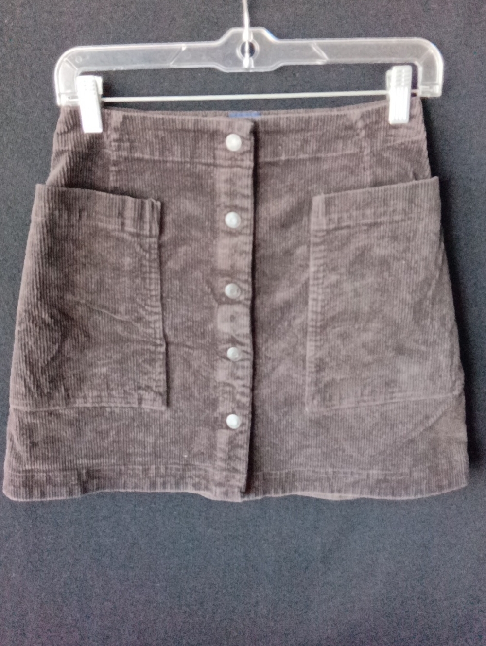 GAP Brown Corduroy Button-Front Mini Skirt